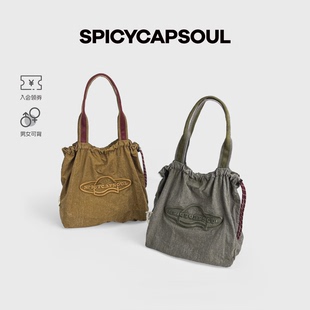 【石头小岛托特】SpicyCapSoul池金物原创定制水洗极简日常托特包
