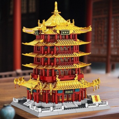 黄鹤楼中国风古建筑拼装积木拼图