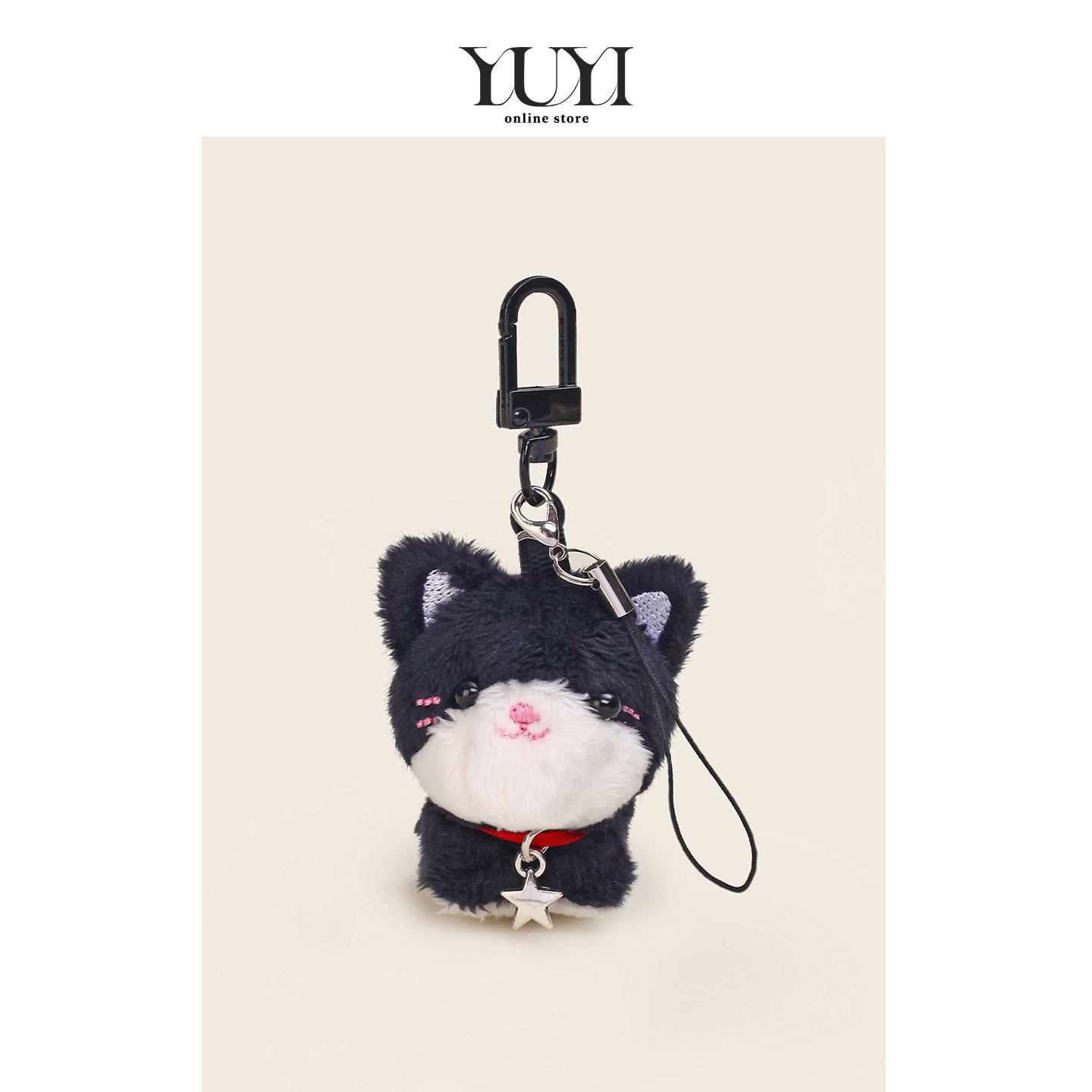 YUYI原创可爱小猫狗毛绒玩偶钥匙扣手机链挂饰卡通公仔书包挂件男