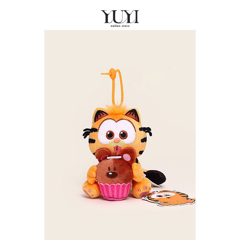 YUYI正版联名烘焙加菲猫毛绒公仔书包包挂件可爱情侣钥匙扣包挂饰