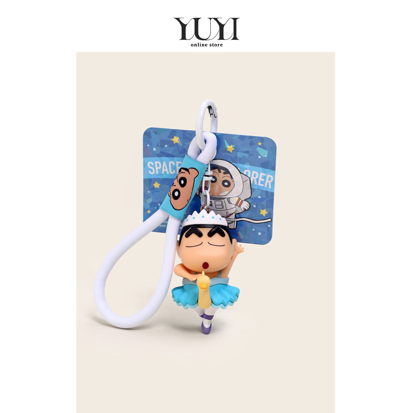 YUYI丑萌蜡笔小新美人鱼车钥匙扣