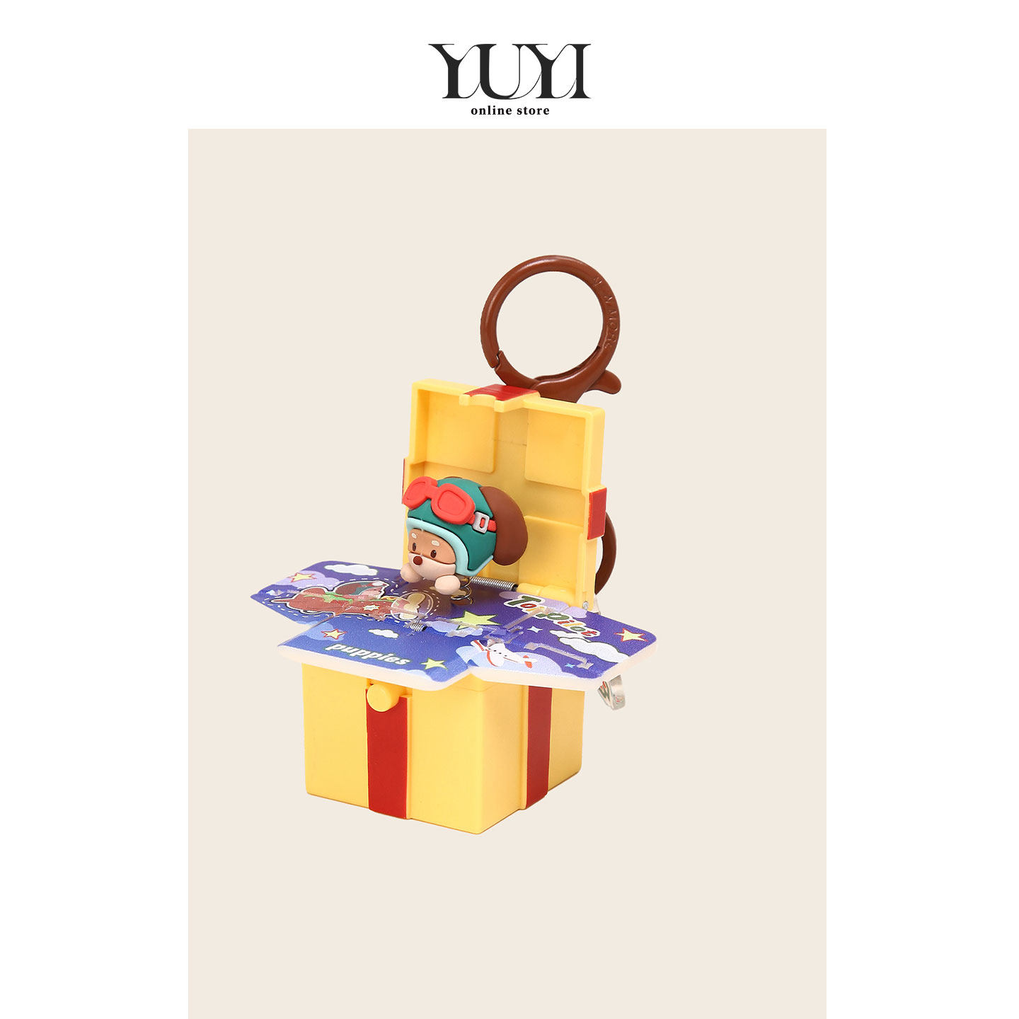 YUYI原创趣味丑萌腊肠狗惊喜礼盒男生小礼物书包包挂件钥匙扣挂饰