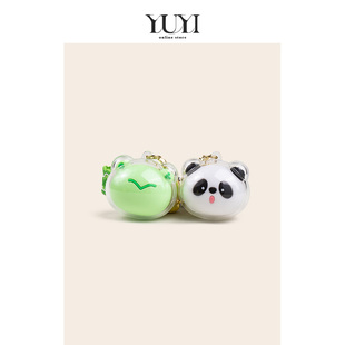 YUYI原创可爱熊猫青蛙头头公仔车钥匙扣创意书包包挂饰个性 礼物女