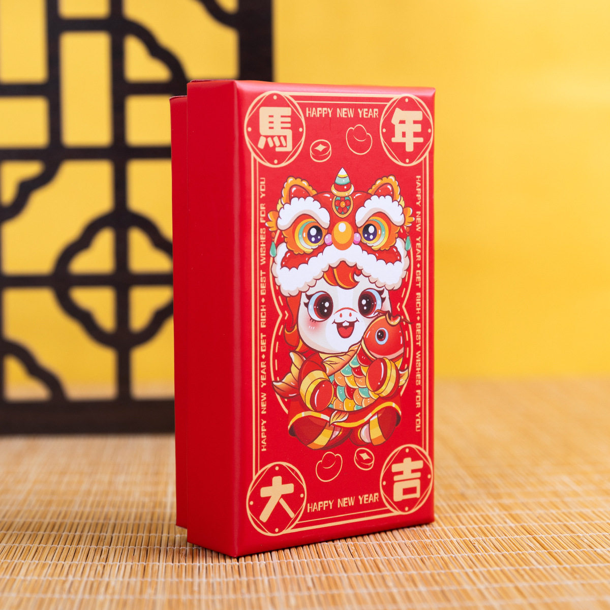 YUYI 马年大吉红色礼盒14.5*8.5*5cm钥匙扣挂件公仔玩偶礼品盒子