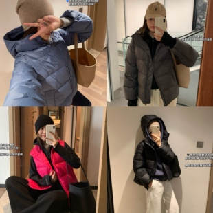 CherieBunny重磅chao高性价比轻盈连帽可收纳五格羽绒服/羽绒马甲