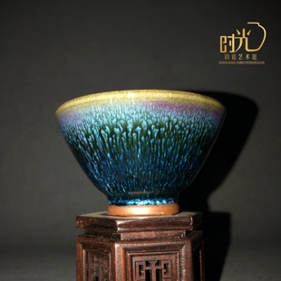 神垕钧瓷主人杯唐钧釉，时光海浪杯斗笠盏