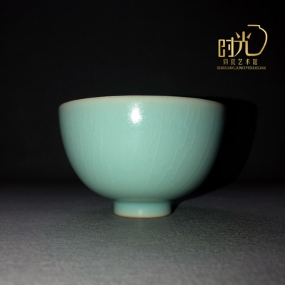 汝瓷仿古釉主人杯鸡心杯，99云端釉，拒绝矿点，温润如玉蝉翼开片