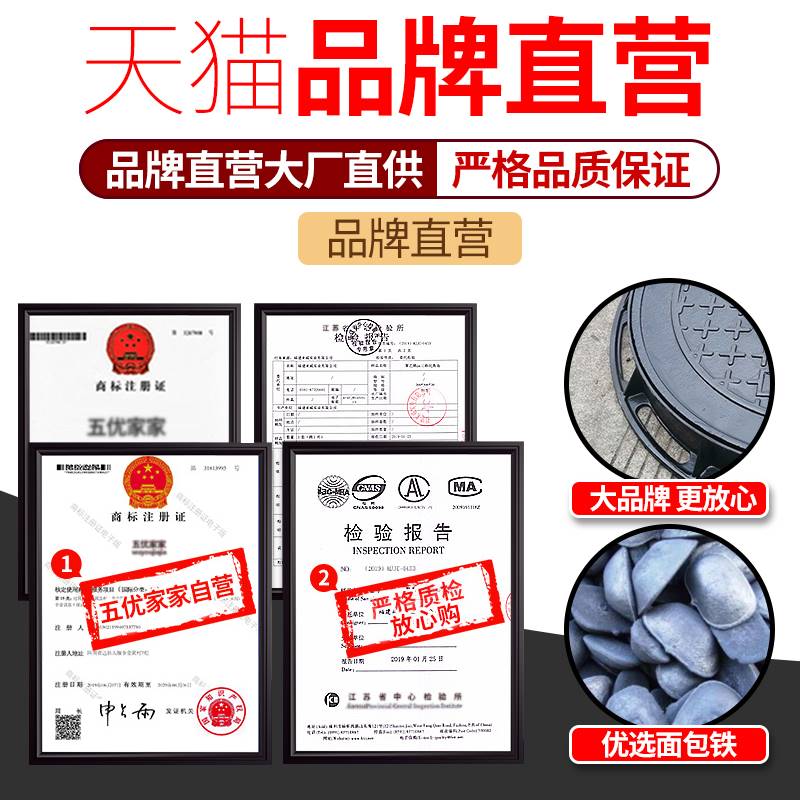 球墨铸铁井盖圆形方形重型雨水井窨井盖下水道阴井污水沙井盖电力