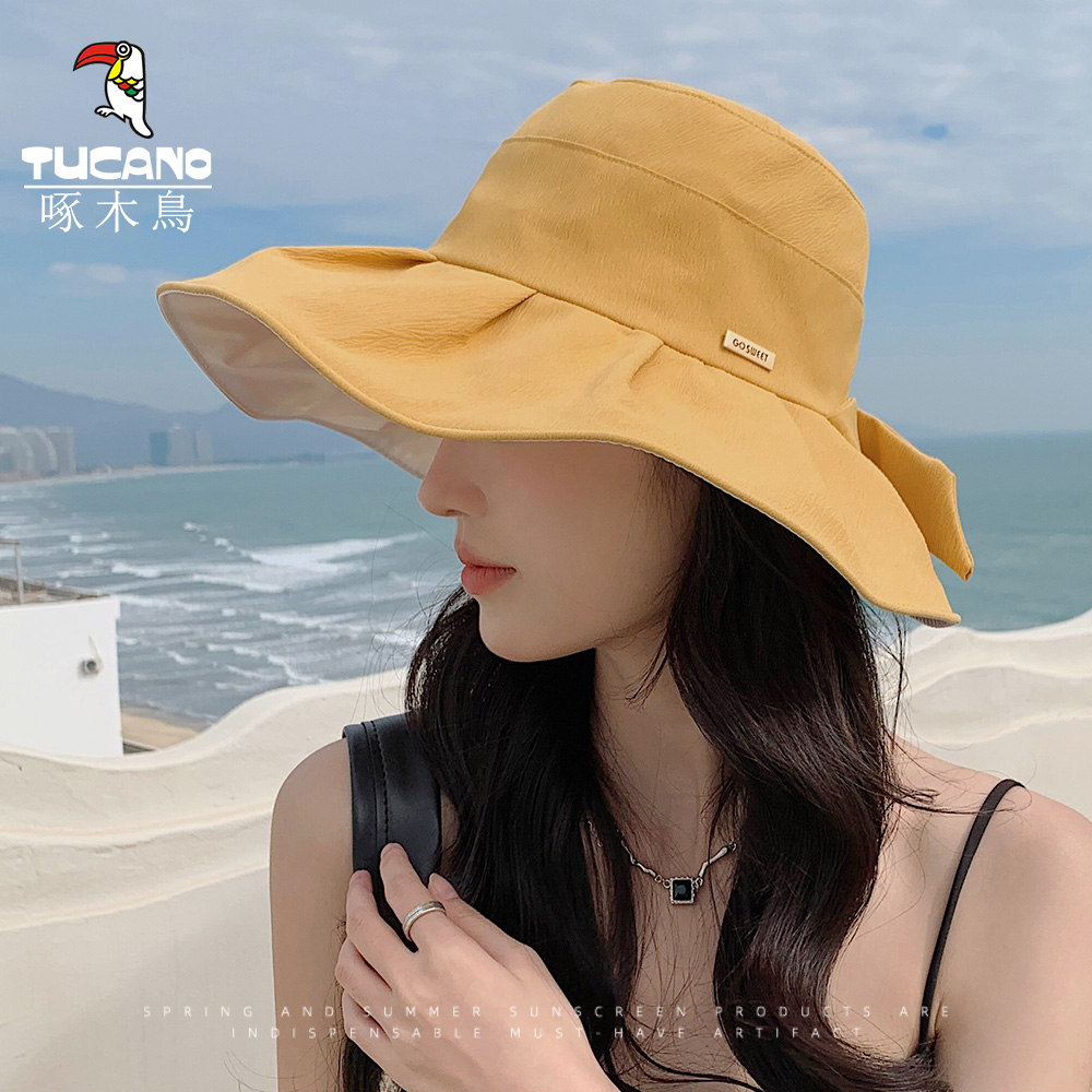 啄木鸟渔夫帽女夏季大檐帽防晒帽