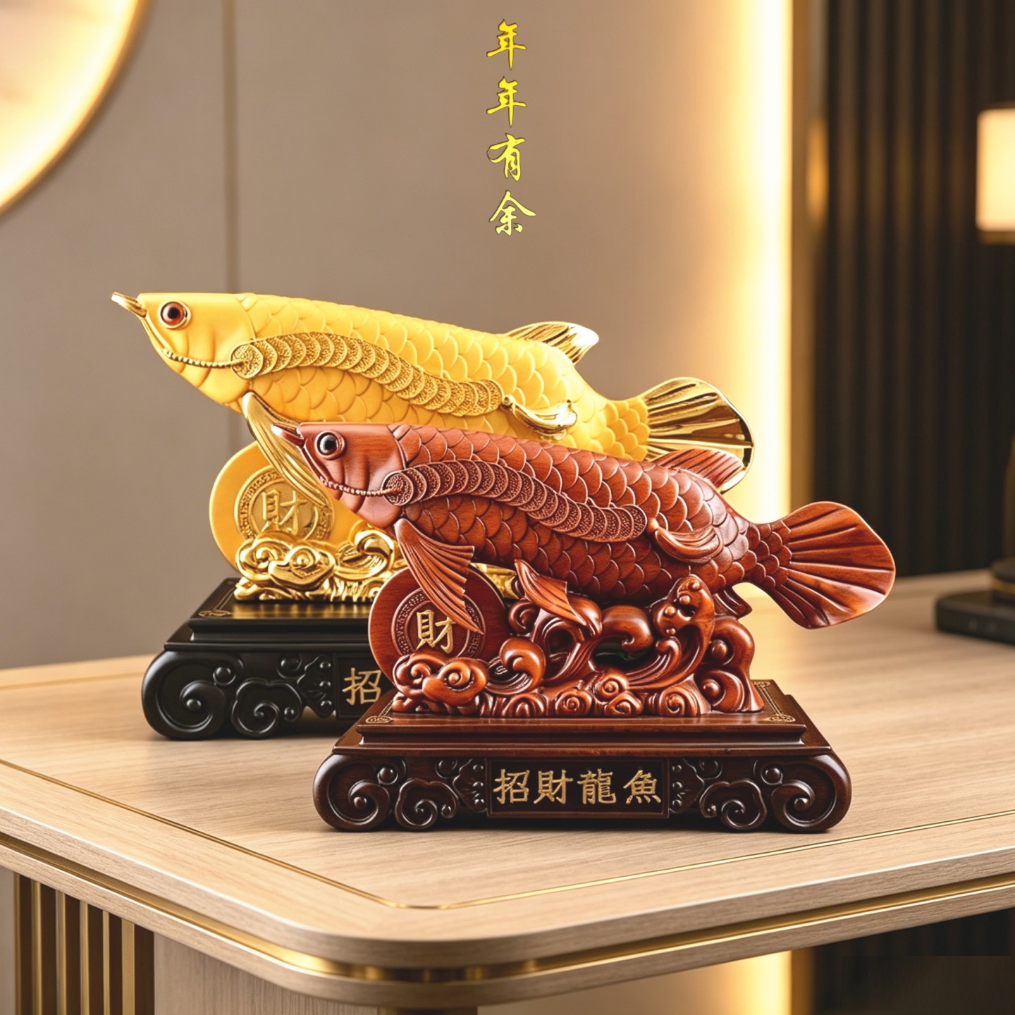 年年有余招财龙鱼摆件工艺品礼物