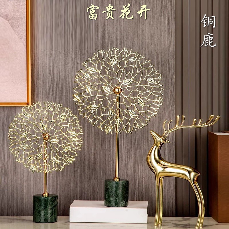 铜鹿招财鹿摆件轻奢高级家居饰品