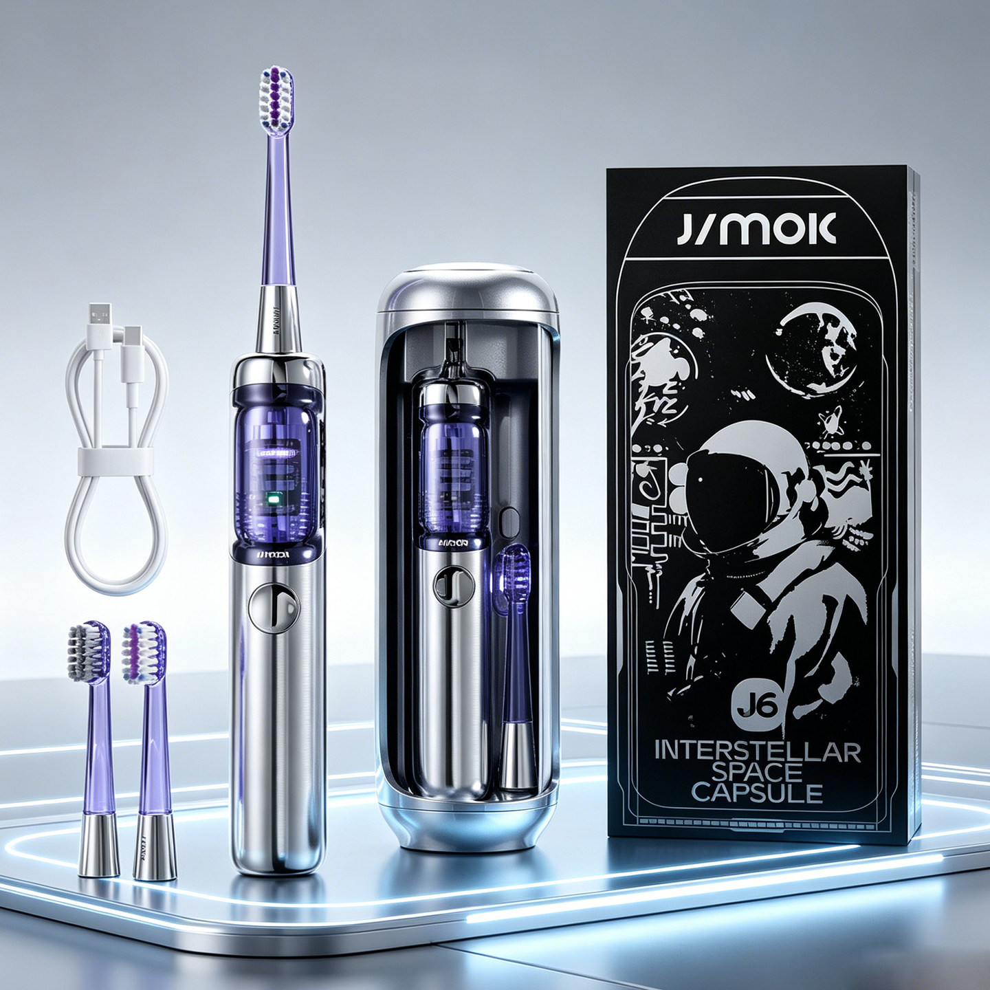 德国JIMOK锦美客电动牙刷成人男女软毛灭菌太空舱美版出口520礼物 - 实物图