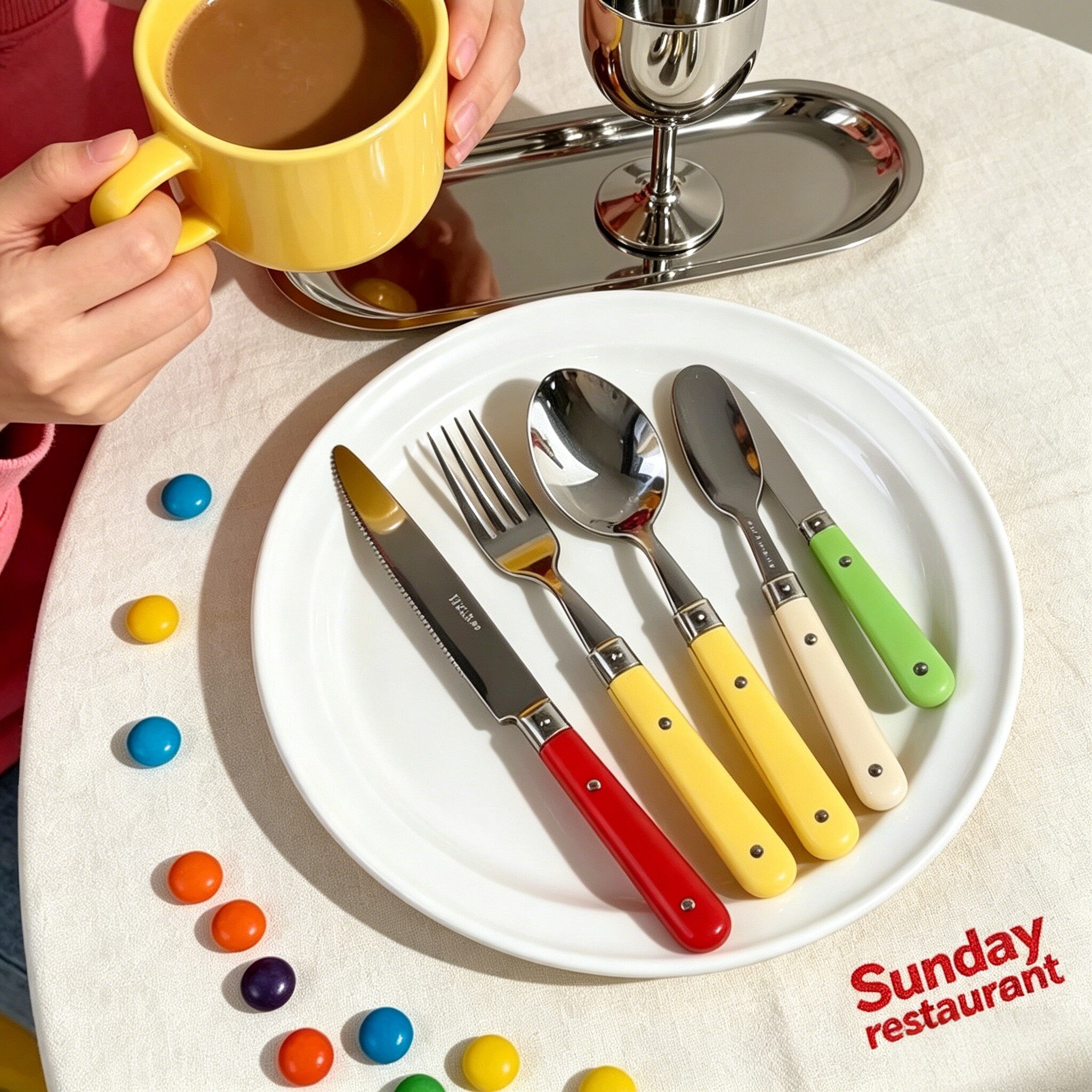 意大利EME小酒馆牛排刀叉西餐具套装家用汤勺不锈钢意面叉咖啡勺