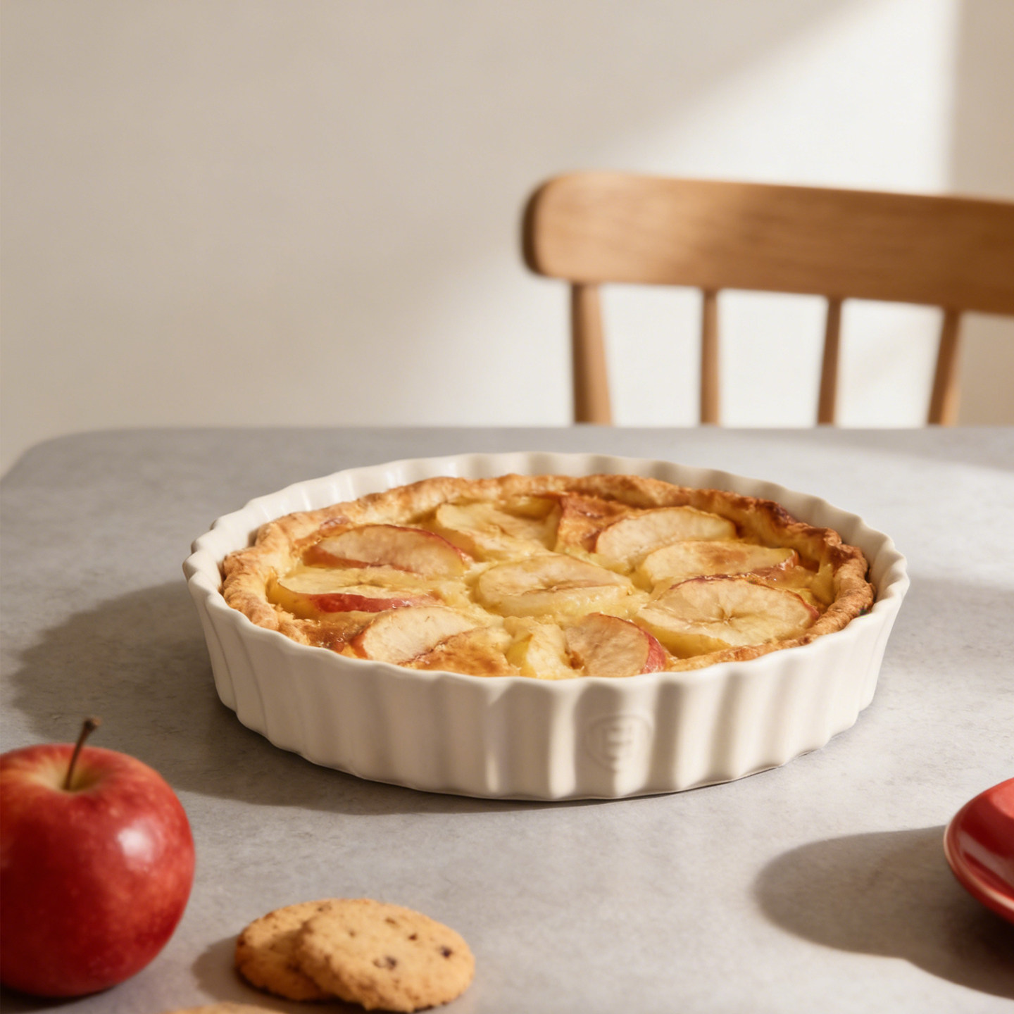 法国Emile Henry菊花派盘圆形陶瓷烤盘烤箱苹果派模具烘焙披萨盘