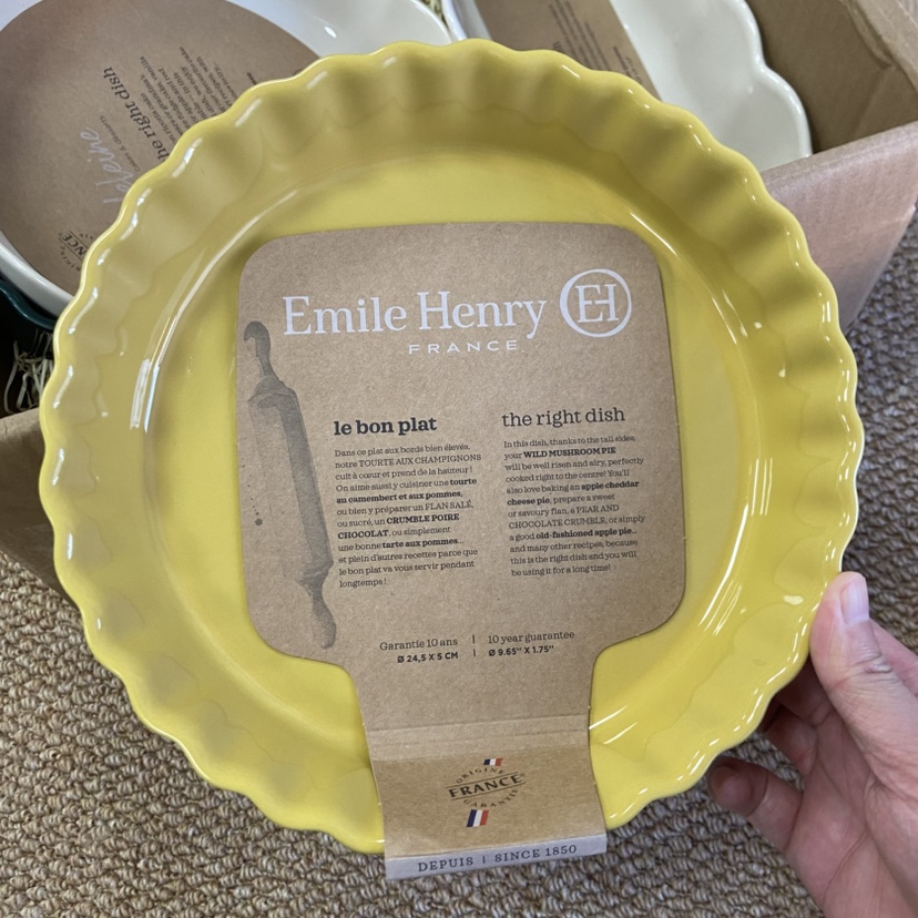 法国进口Emile Henry陶瓷花边派盘苹果派模具披萨盘烤箱烘焙家用