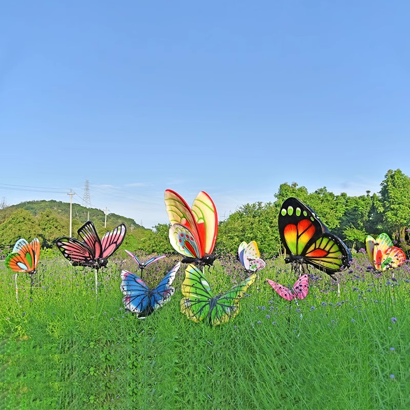 户外仿真蝴蝶雕塑动物摆件小区公园景点草坪花园植物园装饰品摆件
