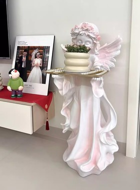 欧式天使雕塑美术馆展览商场美陈装饰品小女孩天使摆件玻璃钢雕塑