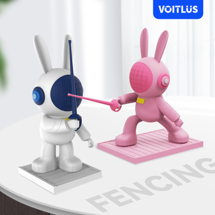 2025新款潮玩手办击剑周边萌兔玩偶桌面摆件击剑比赛礼品公仔玩具
