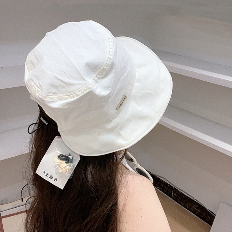 韩货纯色遮阳渔夫帽女春夏百搭防紫外线速干薄款可折叠太阳帽百搭