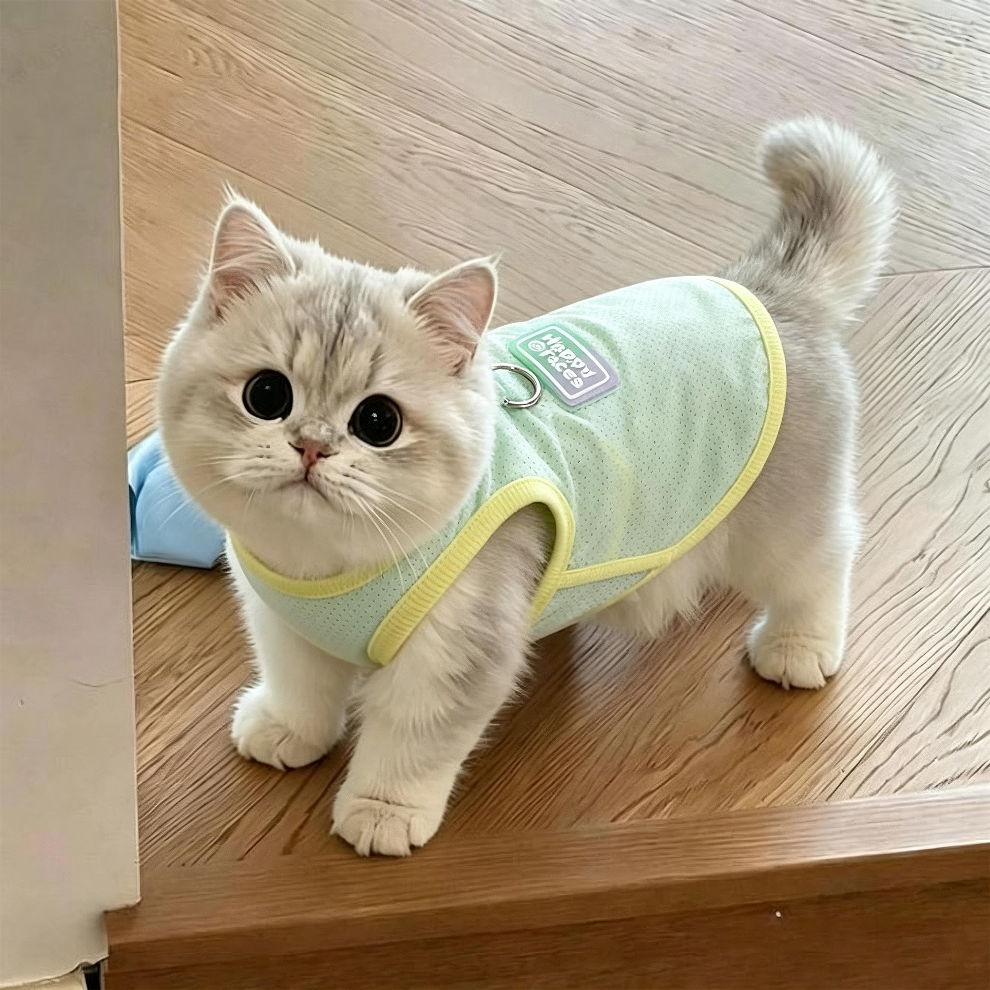 猫咪凉凉衣夏天冰感降温透气宠物衣服冰丝防掉毛小型犬可牵引背心图片