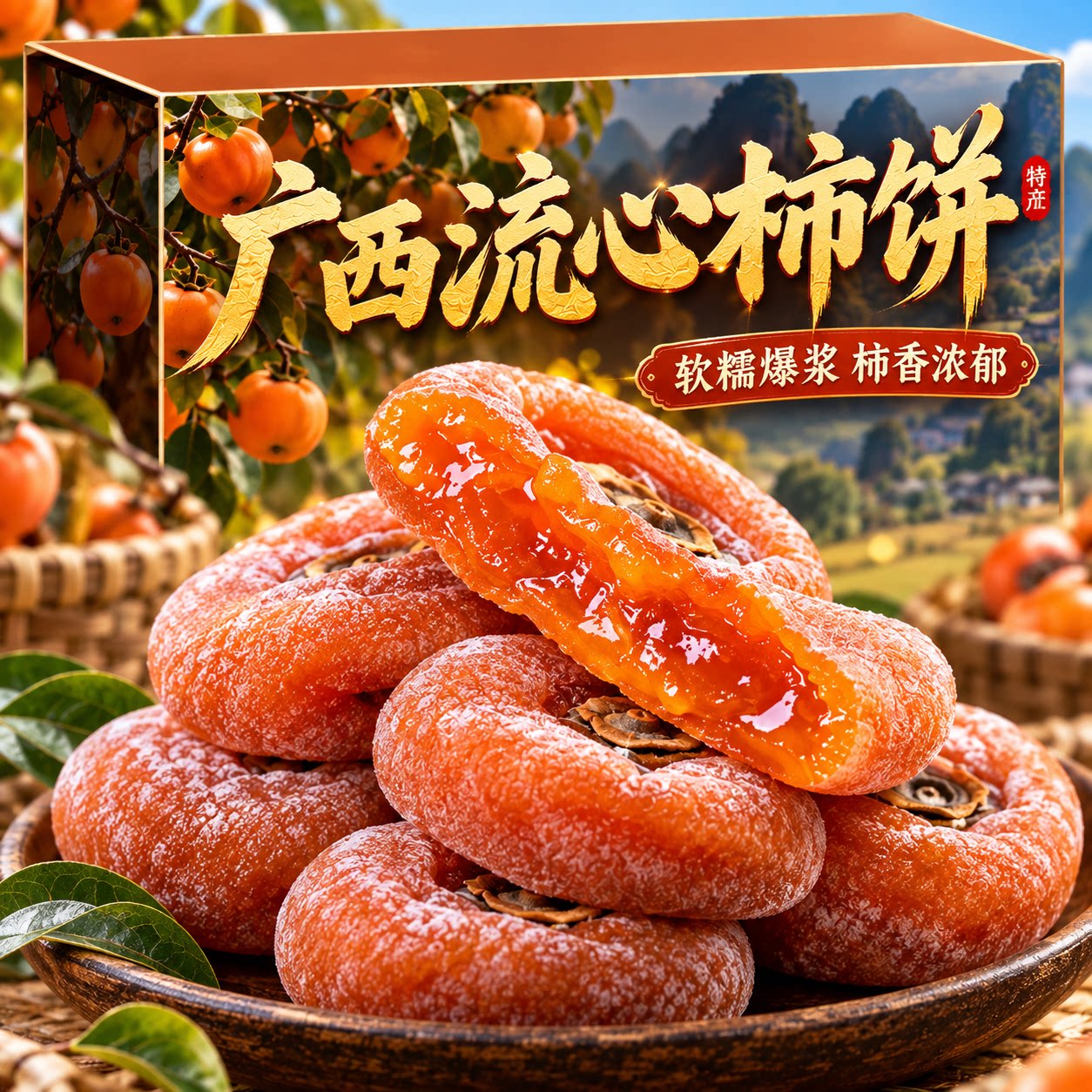 【当季新货】正宗广西流心柿饼霜降柿饼地道独立小包装官方旗舰店