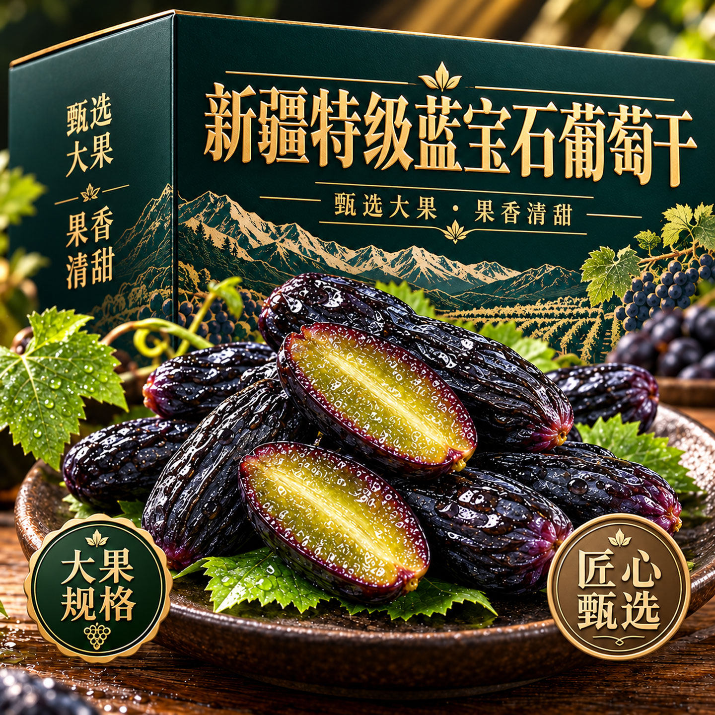 2026年新货！蓝宝石葡萄干新疆特级超大官方旗舰店大颗粒免洗烘焙