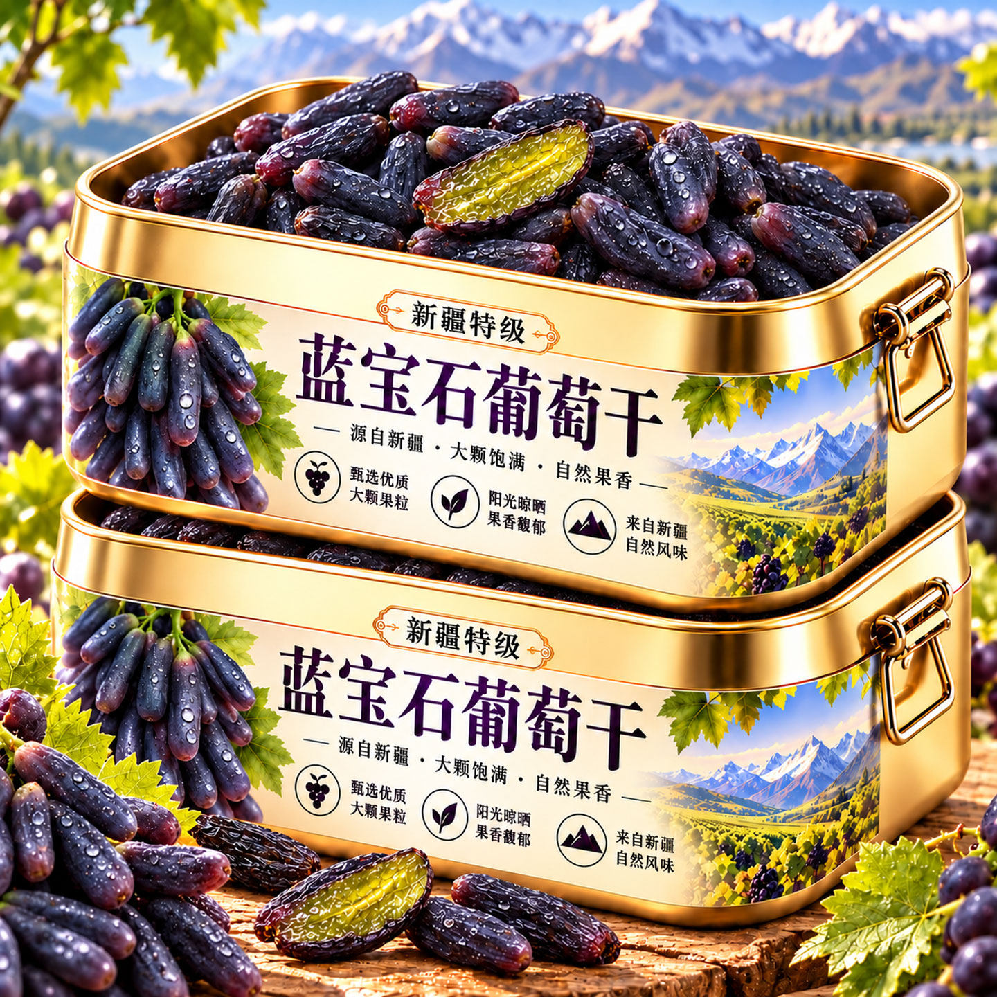 2026年新货！蓝宝石葡萄干新疆特级超大官方旗舰店大颗粒免洗烘焙