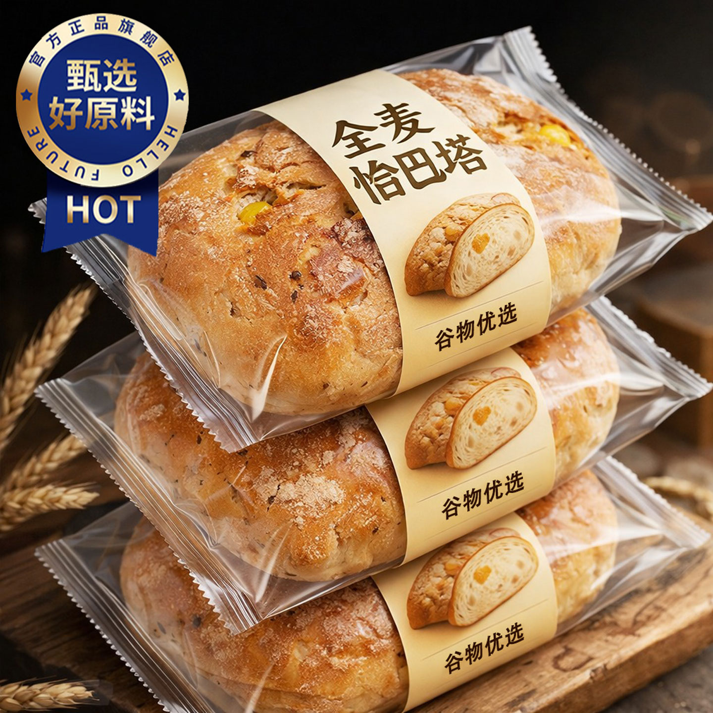 全麦恰巴塔无糖无油高含水低负担