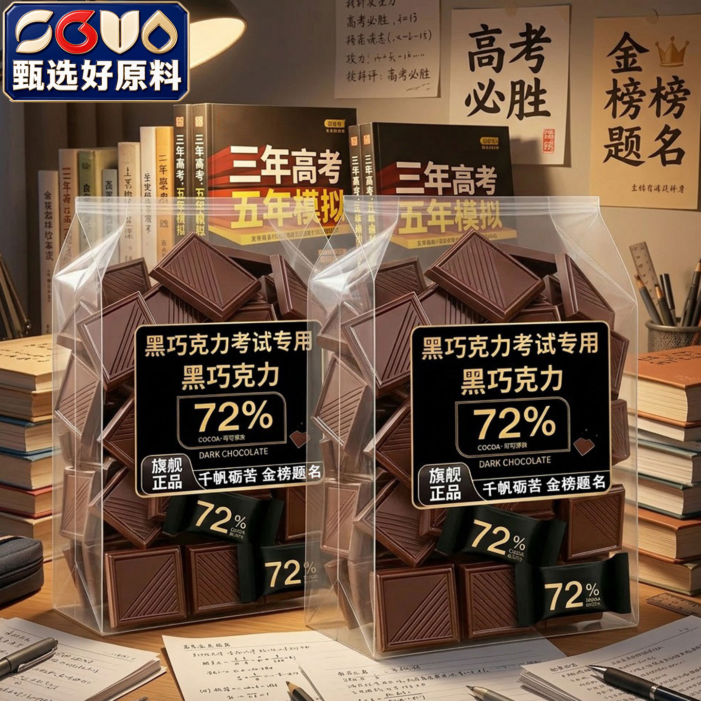 考试专用无糖0脂纯可可脂黑巧图片