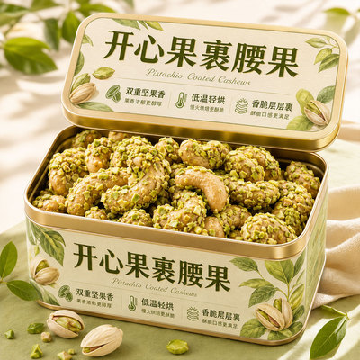 新品开心果裹腰果原味官方旗舰店低温蜂蜜轻烘焙酥脆解馋独立包装