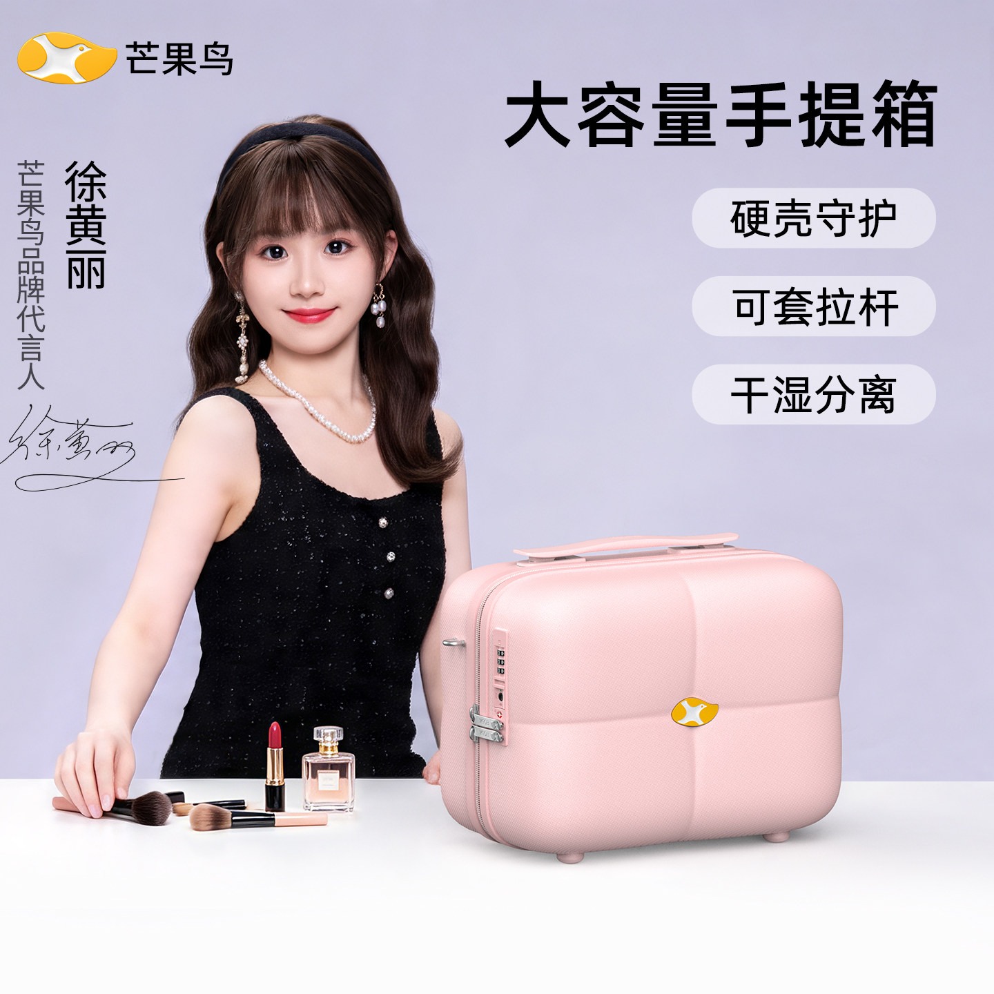 芒果鸟手提行李箱女12寸登机小轻便可套拉杆收纳箱旅行便携化妆箱