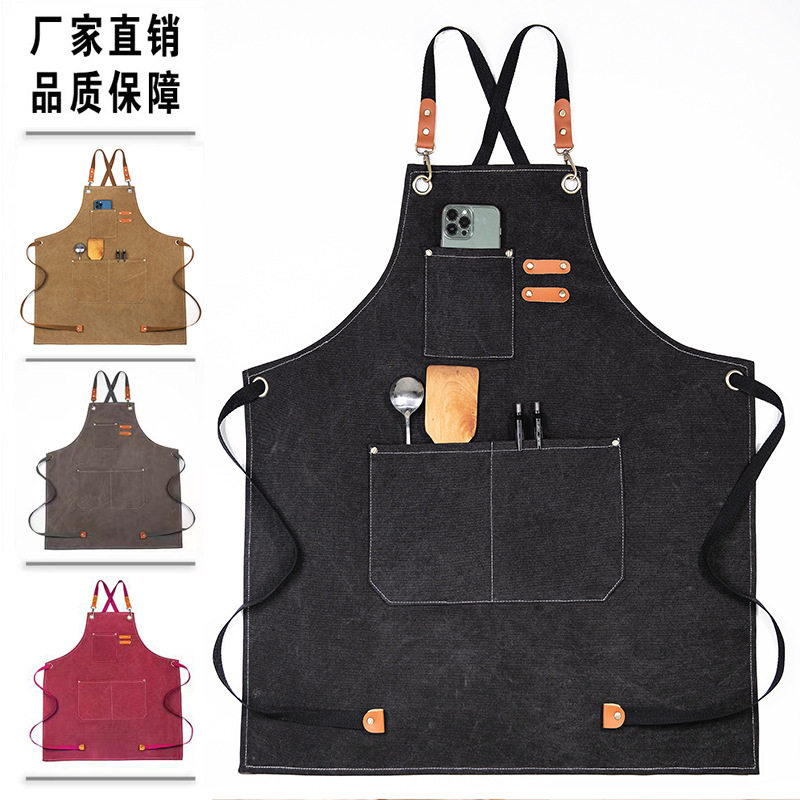 工业焊工电焊帆布围裙耐高温防烫阻燃劳保工作服防护防污围腰耐