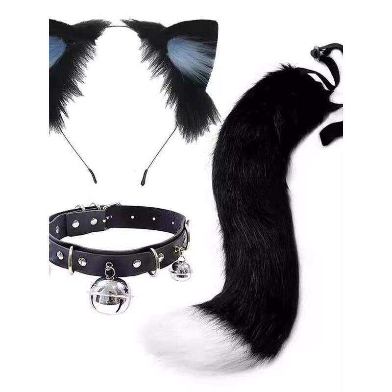 男仆装性感猫耳朵男生项圈情调小狗魔法猫的怪尾巴女m牵引绳猫娘