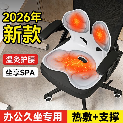 办公室加热坐垫发热护腰腰靠靠背垫久坐神器人体工学座椅支撑靠垫