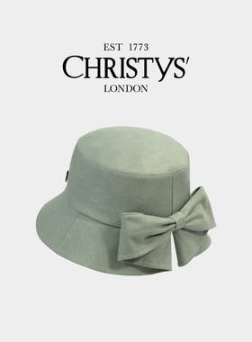 【官方正品】Christys'百年皇室品牌 绿色大蝴蝶结 Bucket渔夫帽