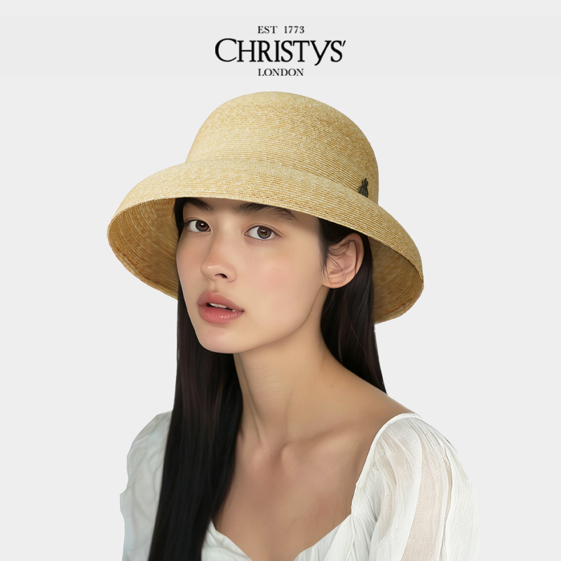 【2026新品】Christys'百年皇室品牌 3mm天然细麦杆钟形赫本草帽