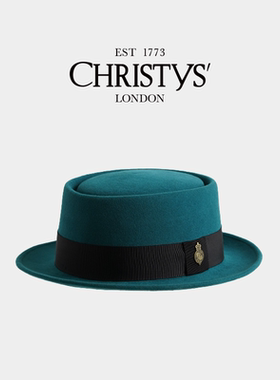【官方正品】Christys'百年皇室品牌 羊毛礼帽 优雅Porkpie波派帽