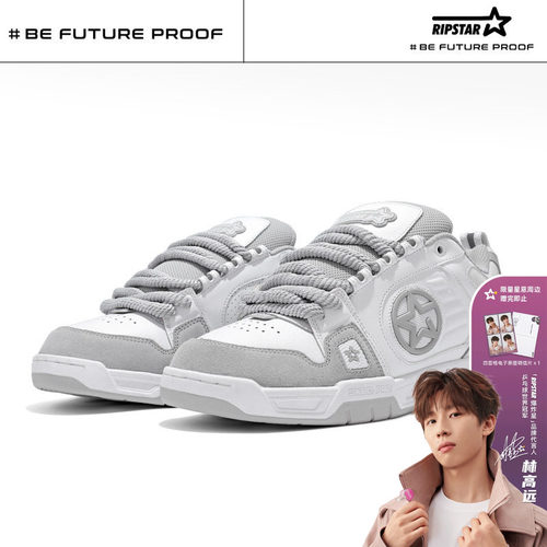 复古烟雾低帮滑板鞋立体感面包鞋