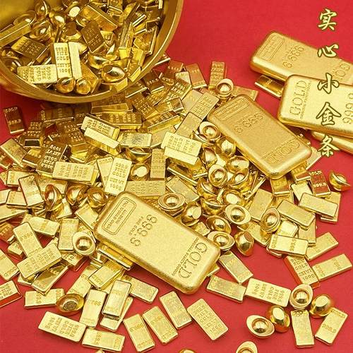 迷你金条元宝摆件开业乔迁聚宝盆百福缸压缸配件装饰小金块