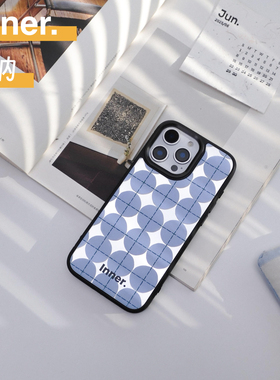 Inner.因内 蓝色泡泡镜面手机壳磁吸magsafe清新可爱治愈ins风保护壳创意个性保护套少女温柔全包适用苹果