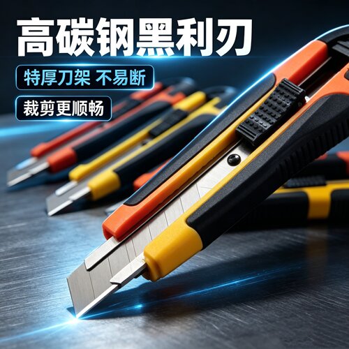 重型美工刀黑刃壁纸刀家用快递拆箱介刀物流纸箱裁剪五金工具锋利