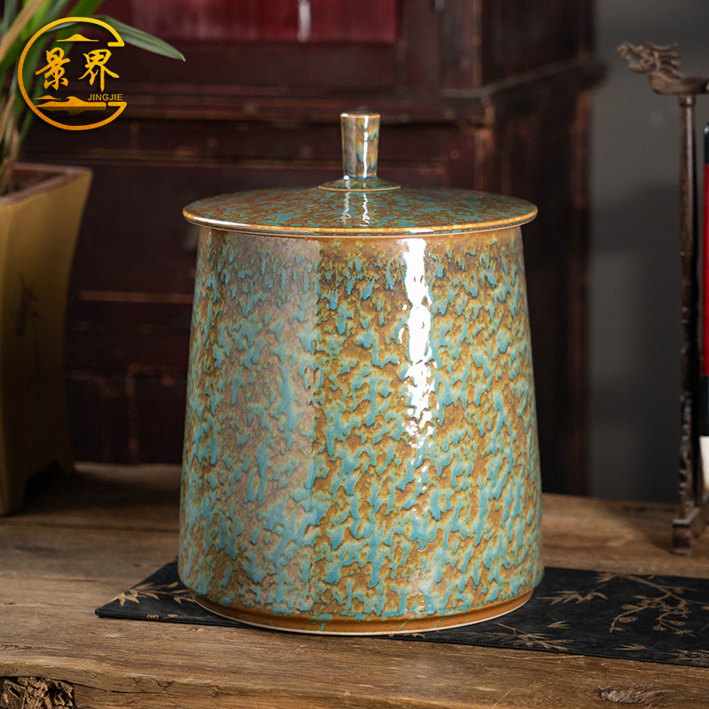 景德镇陶瓷加厚米缸油缸面粉桶10/20/30斤家用防潮密封米桶储物罐,厨房/烹饪用具,米桶/米缸,淘宝优惠券,粉丝福利购,淘宝优惠卷