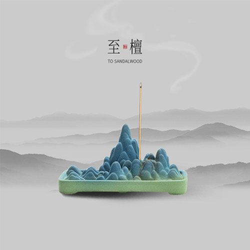 至檀简约陶瓷不落灰千里江山香插
