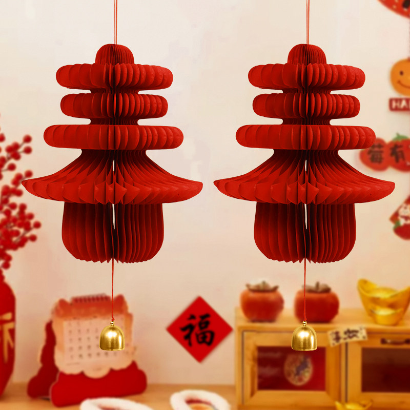 新年立体春字灯笼挂件2026马年蜂窝球装饰品房门壁挂春节过年布置图片