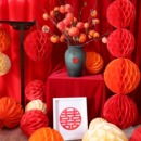 订婚布置套装 饰场景周岁生日卧室背景墙拉花蜂窝球立柱 结婚房间装