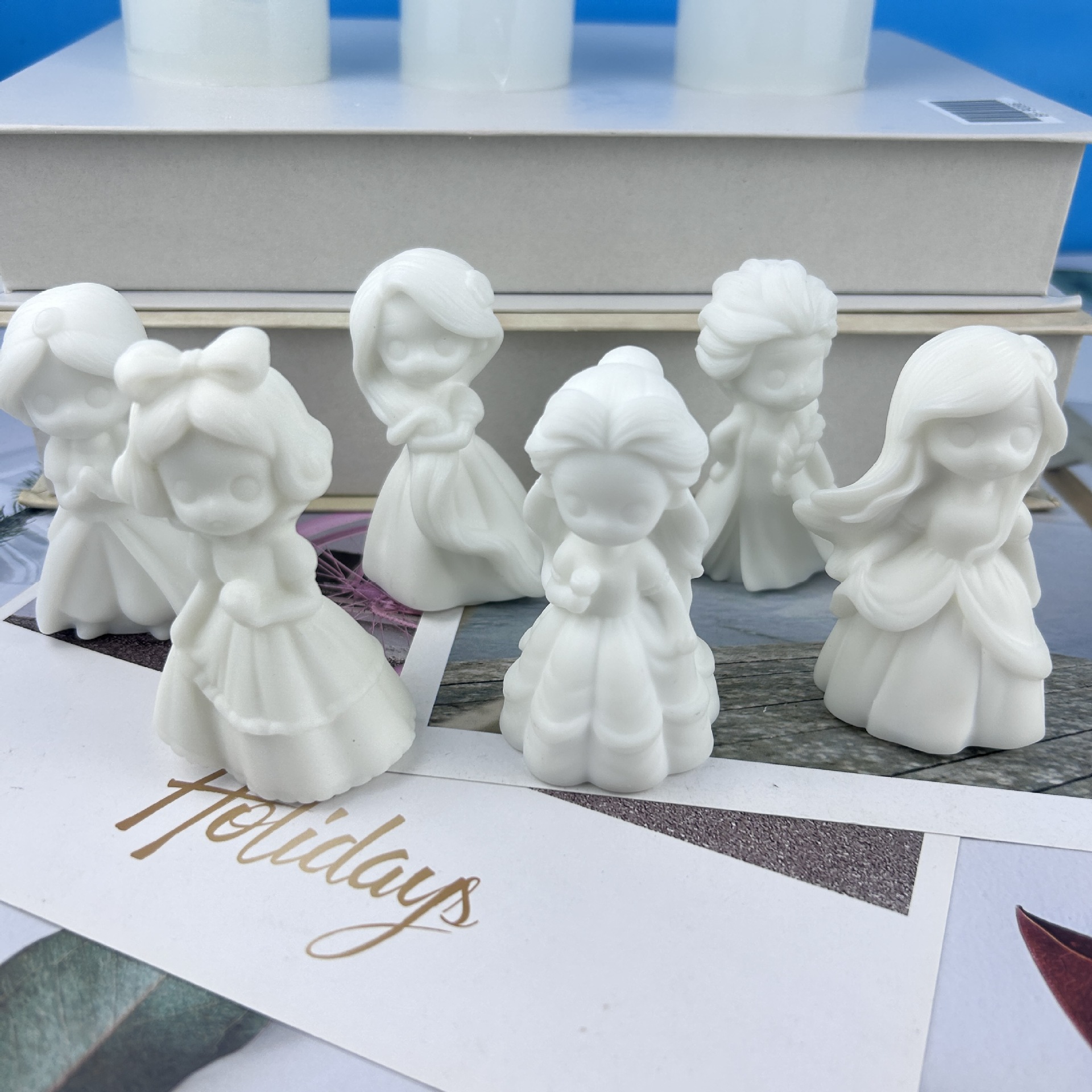 迷你3D立体公主硅胶模具手工diy石膏娃娃香薰蜡烛公仔摆件滴胶模