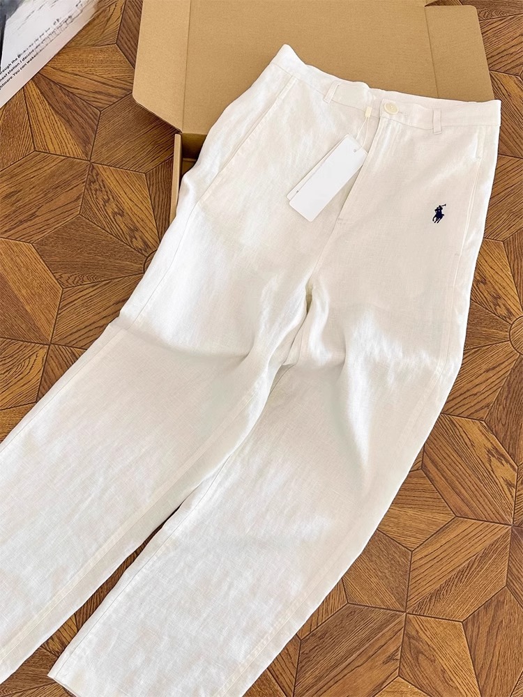 thumbnail for Fashionable and Simple White High-Waisted Linen Casual Jeans for Men and Women, Spring and Autumn Design, Slimming and Versatile Straight-Leg Pants
