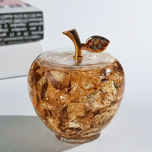 新款上市金箔苹果工艺品摆件 创意平安夜保险公司送朋友礼品