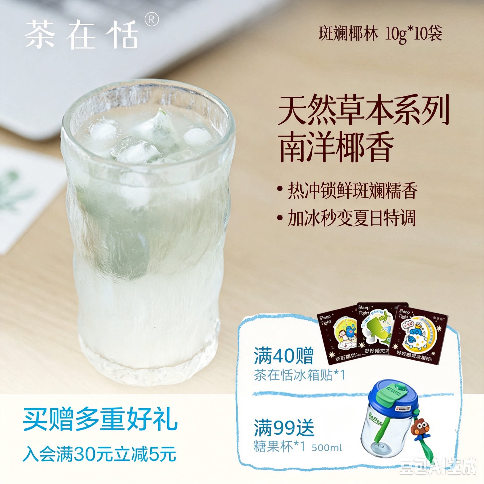 茶在恬代用茶斑斓叶玄米以白养白
