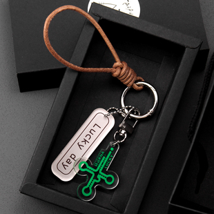 JAoZooA原创手工牛皮绳转t rna运蛋白学术科研人中高考礼物挂件